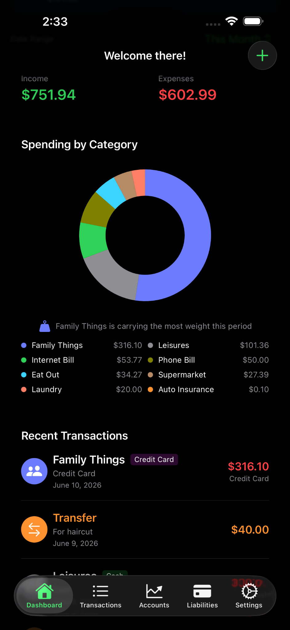 Worthwise dashboard screen